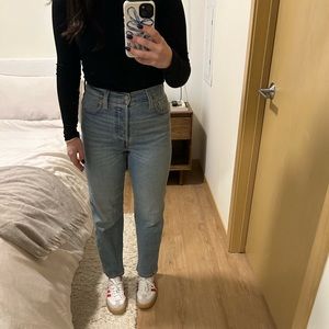 levi high rise ribcage jeans